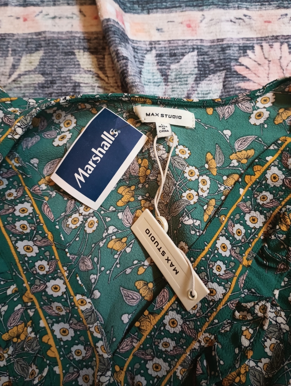 Max Studio Boho Whimsical Forest Fairy Dress Small Green Bloomcore Peasant NWT - Picture 8 of 14